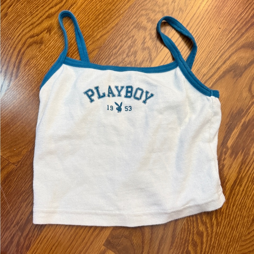PLAYBOY White and Blue Cami Top